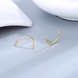925 Sterling Silver Earring Gpld Smile Stud Earrings Circle Noble Ear Jewelry