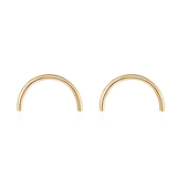 925 Sterling Silver Earring Gpld Smile Stud Earrings Circle Noble Ear Jewelry
