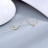 925 Sterling Silver Earring Gpld Smile Stud Earrings Circle Noble Ear Jewelry