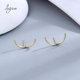 925 Sterling Silver Earring Gpld Smile Stud Earrings Circle Noble Ear Jewelry