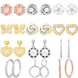 925 Silver Interlinked Circles Open Heart Double Hoop Earring