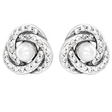 925 Silver Interlinked Circles Open Heart Double Hoop Earring