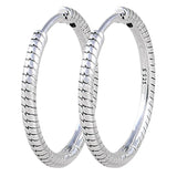 925 Silver Interlinked Circles Open Heart Double Hoop Earring