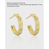 925 Silver Earring C Shape Heart Dripping Oil Ear Ring Retro Female Ear J
