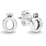 925 Silver Earring Knotted Hearts Love Symbol Polished Crown
