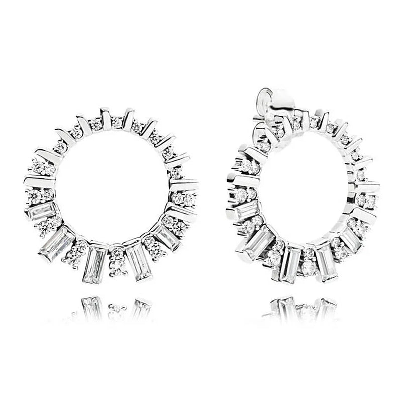 925 Silver Earring Knotted Hearts Love Symbol Polished Crown