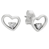925 Silver Knotted Hearts Crown Infinity Earrings for Women