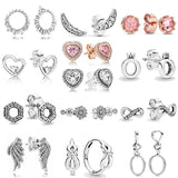 925 Silver Earring Knotted Hearts Love Symbol Crown Infinity Earring Women