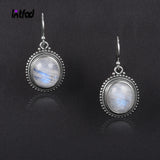 925 Sterling Silver Moonstone Earrings for Women Vintage Ear Jewelry