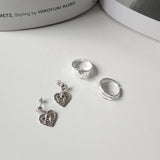 925 Silver Angel Stud Earring for Women Heart Shape