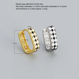 925 Silver Minimalistic Checkerboard U Oval Ear Ring