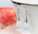 925 Silver Moonlight Opal Drop Earrings Zircon Water Droplets