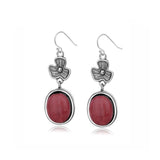 925 Silver Earring Rhodochrosite Vintage Flower Shape Earrings