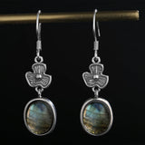 925 Silver Earring Rhodochrosite Vintage Flower Shape Earrings
