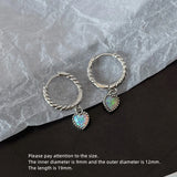 Heart Shaped Opal Stone Drop Earring