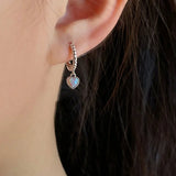 Heart Shaped Opal Stone Drop Earring