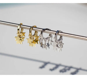 925 Silver Star Cross Tassel Ear Ring Girl Jewel