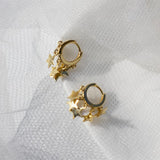 925 Silver Star Cross Tassel Ear Ring Girl Jewel