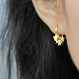 925 Silver Star Cross Tassel Ear Ring Girl Jewel