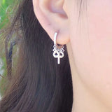 925 Silver Star Cross Tassel Ear Ring Girl Jewel