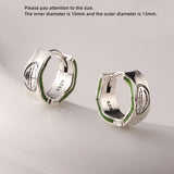 925 Sterling Silver Earring Wide-Brimmed Geometric Textures Ear Ring
