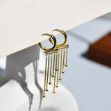 925 Sterling Silver Earrings Personality Cone Pendant Moon Tag Drop Earring