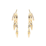 925 Sterling Silver Earrings Personality Cone Pendant Moon Tag Drop Earring