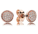 925 Silver Earring Rose Crystal Stud Wedding Jewelry