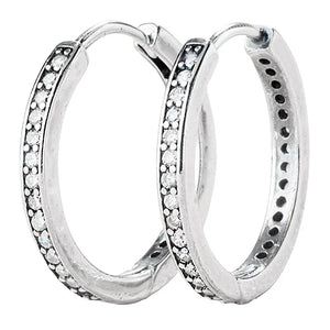 925 Silver Earring Circles & Hearts Hoop Signature Women Gift