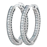 925 Silver Earring Circles & Hearts Hoop Signature Women Gift