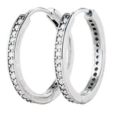 925 Silver Earring Circles & Hearts Hoop Signature Women Gift