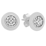 925 Silver Earring Rose PAN Golden Two-tone Signature Heart Earring With Crystal