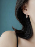 925 Silver Round Star Tassel Ear Ring Unique Girl Jewelry