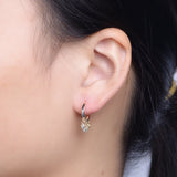 925 Silver Round Star Tassel Ear Ring Unique Girl Jewelry