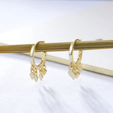 925 Silver Round Star Tassel Ear Ring Unique Girl Jewelry