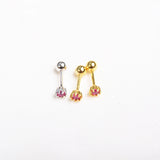 925 Silver Earring Pearl Small Red Zircon Stud Sweet Ear Nail Women Jewelry
