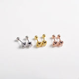 925 Silver Small Crown Zircon Stud Earring