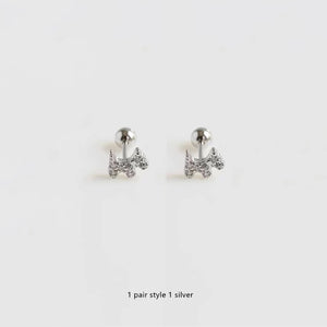 925 Silver Zircon Dog Stud Earring