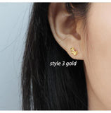 925 Silver Zircon Dog Stud Earring