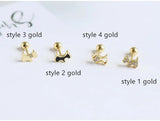 925 Silver Zircon Dog Stud Earring