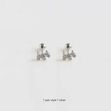 925 Silver Zircon Dog Stud Earring