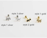 925 Silver Zircon Dog Stud Earring