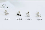 925 Silver Zircon Dog Stud Earring