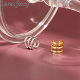925 Sterling Silver Three-Layer Ear Clip Earring