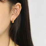925 Sterling Silver Three-Layer Ear Clip Earring