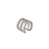 925 Sterling Silver Three-Layer Ear Clip Earring