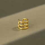 925 Sterling Silver Three-Layer Ear Clip Earring