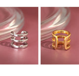 925 Sterling Silver Three-Layer Ear Clip Earring
