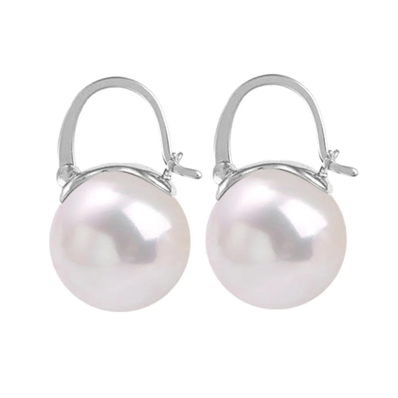 925 Silver Pearl Earring 18k Engagement Party Jewelry Gift Women