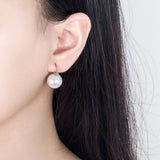 925 Silver Pearl Earring 18k Engagement Party Jewelry Gift Women